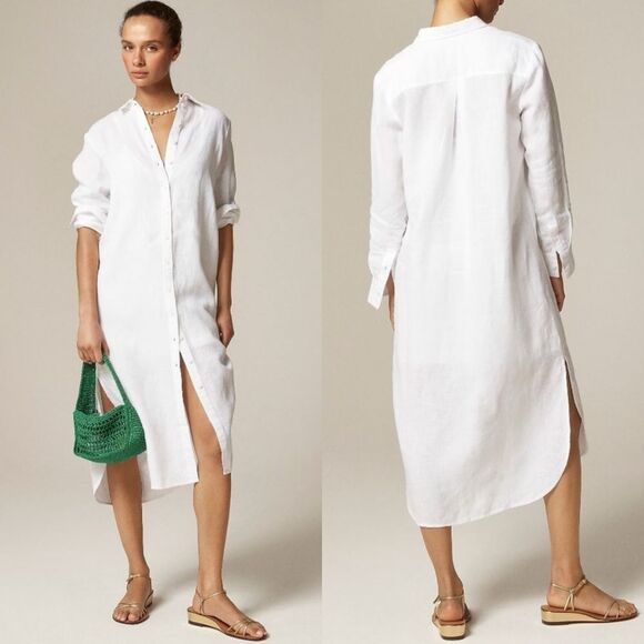 J. Crew Dresses & Skirts - NWT J CREW Tunic shirt-dress in linen in white